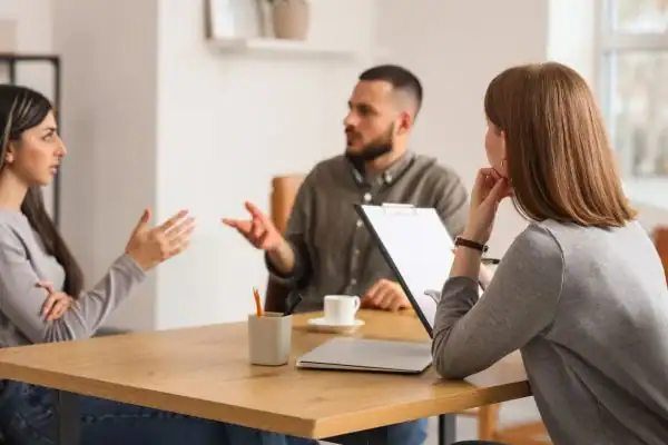 Image of couple access free mediation using family mediation voucher scheme Workington
